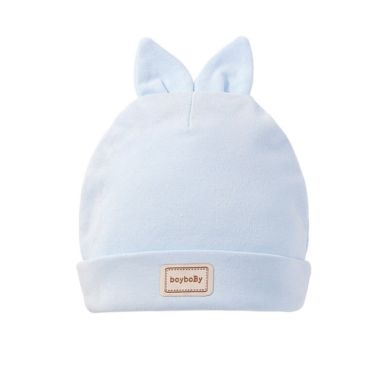 3 Kleur Eslatic Hoofddoek Dubbele Laag Katoenen Baby Caps & Hoeden Met Slabbers Set Roze Geel En Hemelsblauw voor Pasgeboren Baby Hoed: 02-B