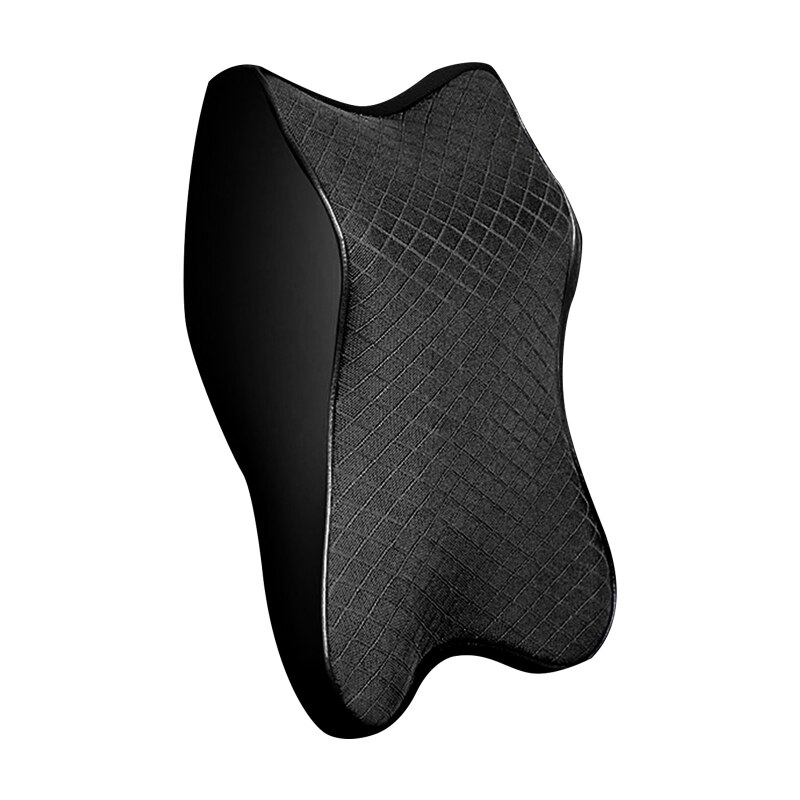 Zagłówek fotela samochodowego Podkładka szyi poduszka wspomagająca 3D z pianki pamięć oddychająca poduszka podróżna X5XE: duży-czarny