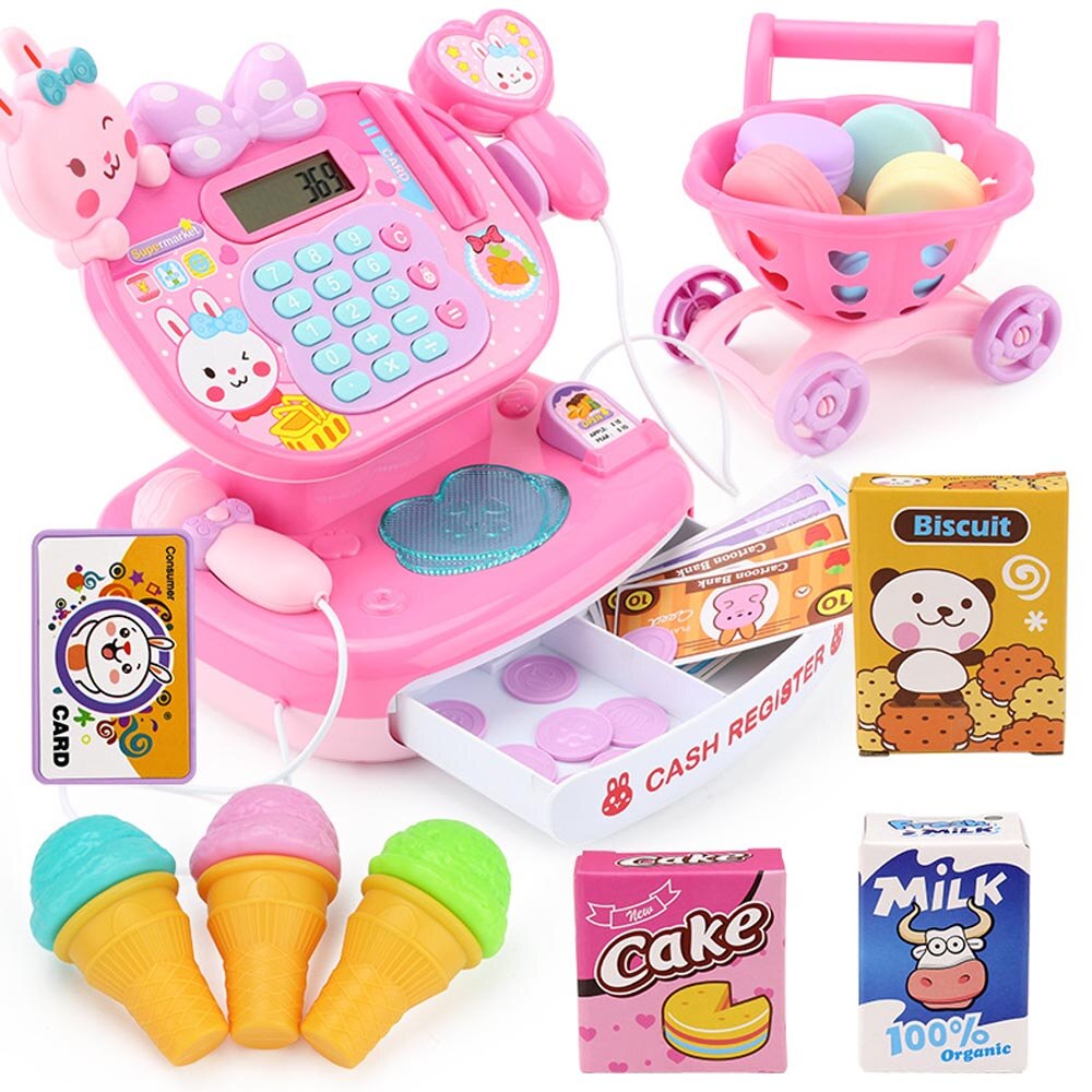 Multi-funktion Karikatur supermarkt Also tun, spielen freundlicher Mini rolle spielen kassierer einstellen mädchen früHenne bildung pädagogisches spielzeug