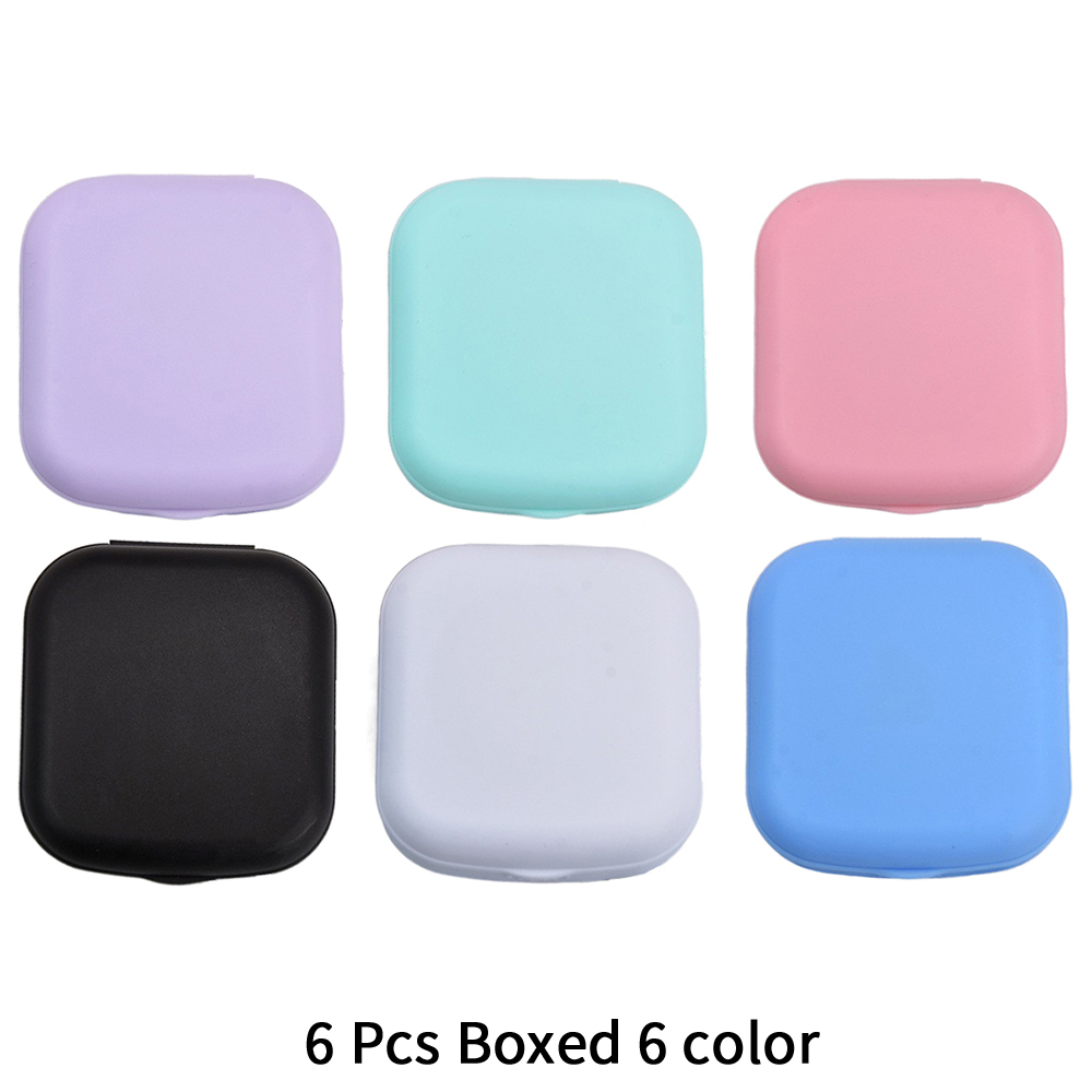 Juego de estuche para gafas de contacto colorido con espejo, pequeño Kit de almacenamiento de inmersión portátil, Mini caja para lentillas, almacenamiento en remojo: Oro