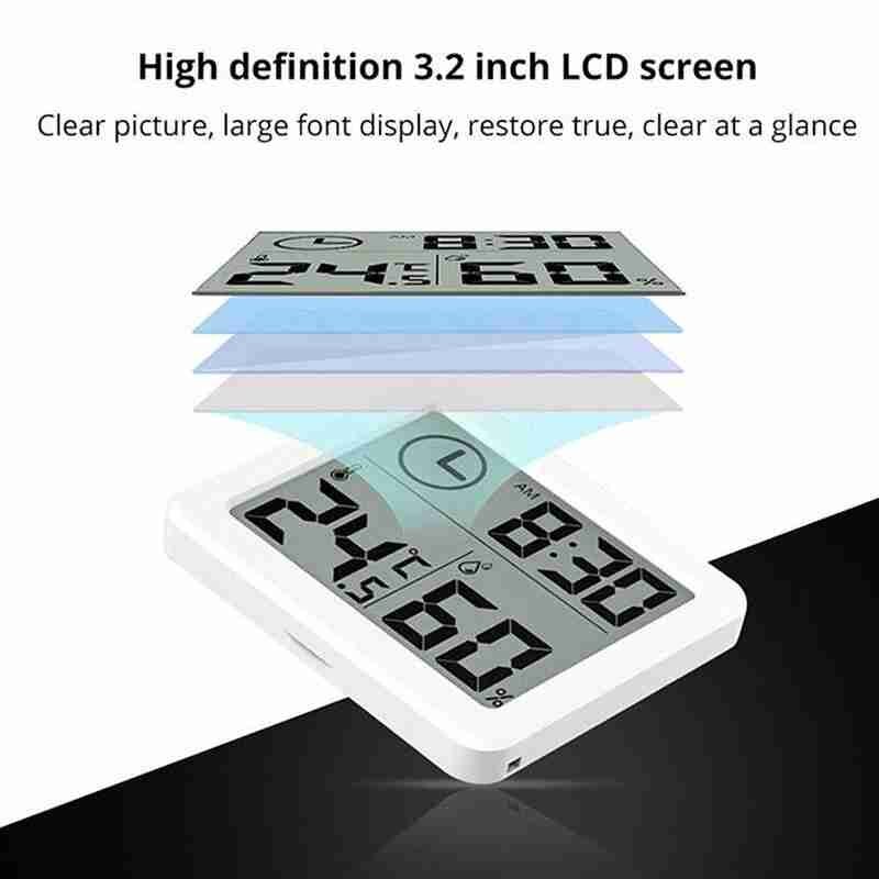 Digital Wall Clock Indoor Smart Electronic Digital Humidity Thermometer LCD Hygrometer wall clock