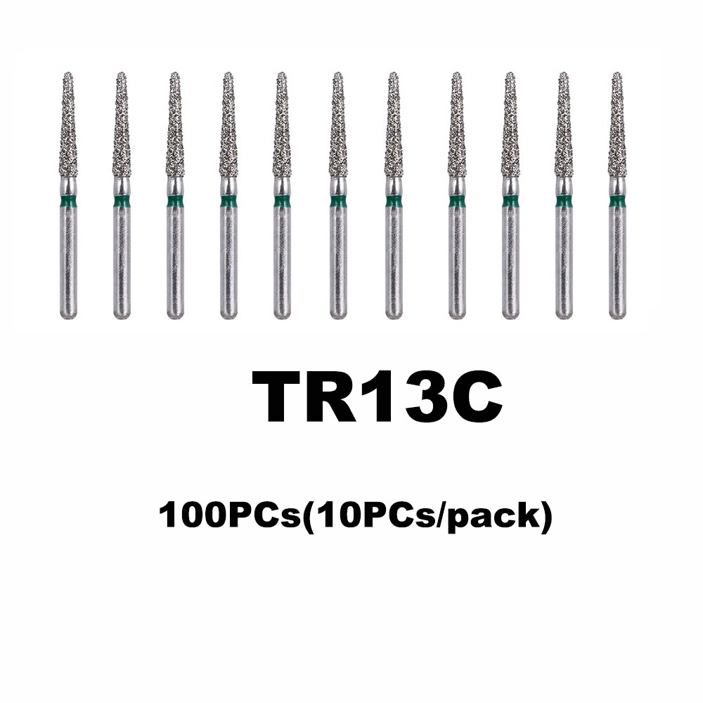 100PCs Dental Diamond Burs Drill Dentistry Burs Dia-burs for High Speed Handpiece Handle Diameter 1.6mm Dentist Tools BR31 FO32: 100PCs TR-13C
