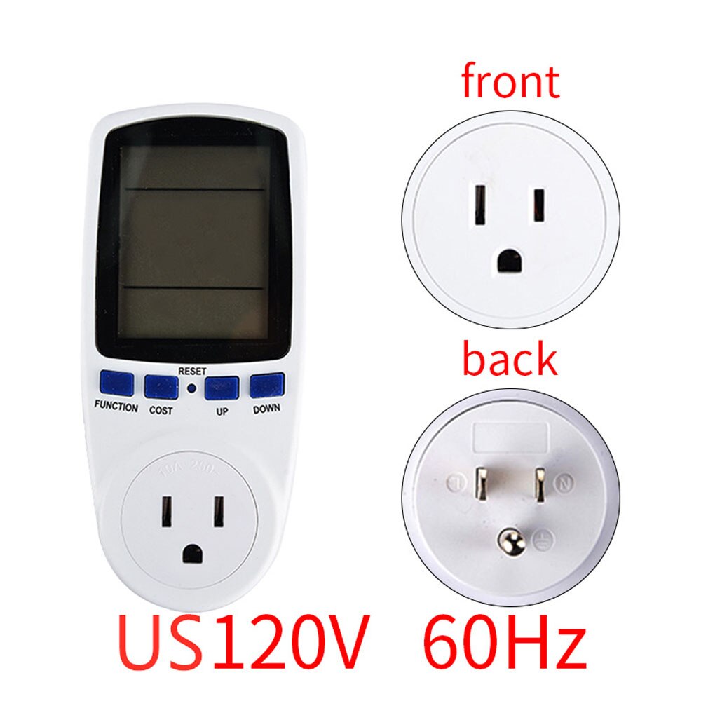 Power Meter Digitale Lcd Energy Meter Wattmeter Monitoring Apparaat Wattage Elektriciteit Kwh Power Meten Outlet Analyzer: US Plug