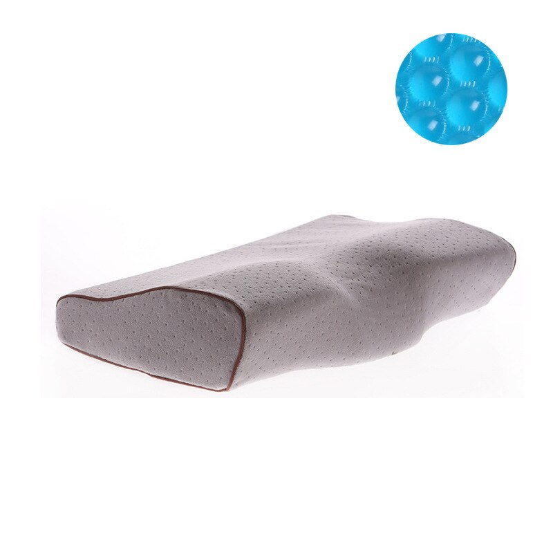 Orthopedic Memory Foam Gel Pillow Butterfly Shape Anti-snore Sleep Pillow Comfortable Health Care Neck Pillow Home Bedding: Gray