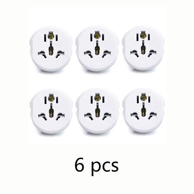 AU US UK CN plug to EU wall plug AC 250V travel adapter universal AUKTION 16A converter plug 2 round pin socket: 6PCS Random Color