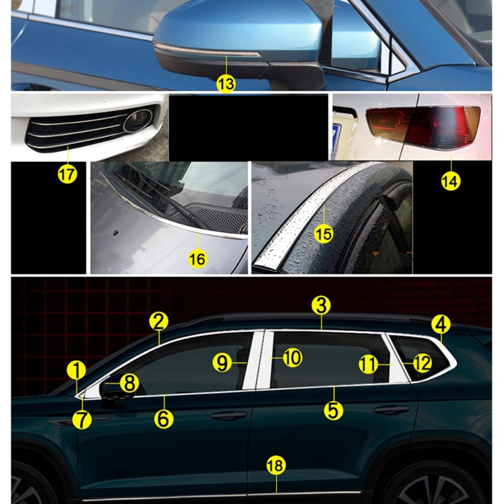 3m Car Protector Bumper Guard Chrome Styling Decoration Moulding Trim Strip 4mm 8mm 10mm 12mm 15mm 20mm 25mm