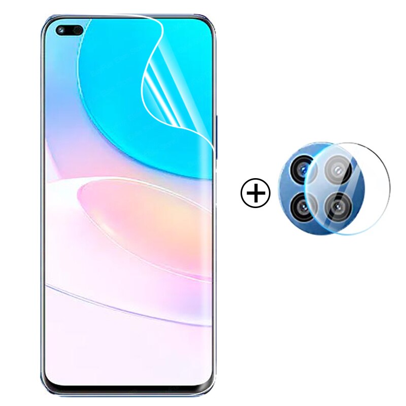 4 in 1 Hydrogel Film For Huawei nova 8i Screen Protector films for huawei nova 8i NEN-L22 6.67&quot; Protective film not glass: 1 X front 1 X lens