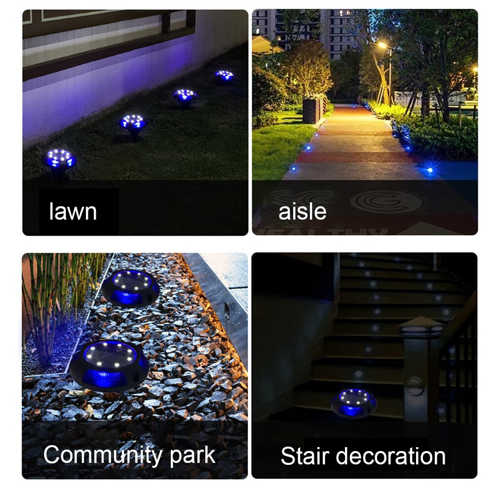 8 stuks zonne-energie grondverlichting tuin gazon decoratief 8 led stoep gang landschap oprit buiten tuin waterdicht helder