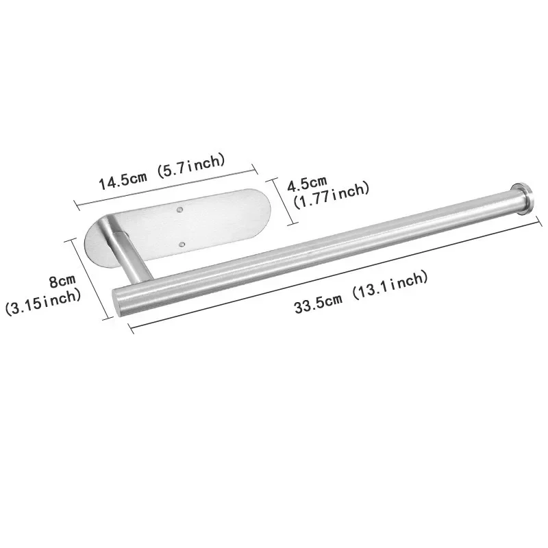 Paper Towel Holder Under Cabinet Wall Mount Stainless Steel Black Kitchen Paper Towel Rack Bathroom Self Adhesive No Drilling: Yellow