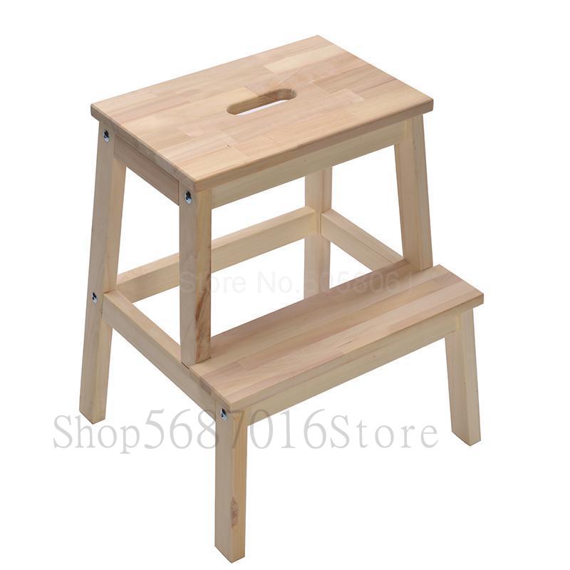 Solid wood step stool children's home ladder stool change shoes stool steps high and low stool: 43x39x50cm  1