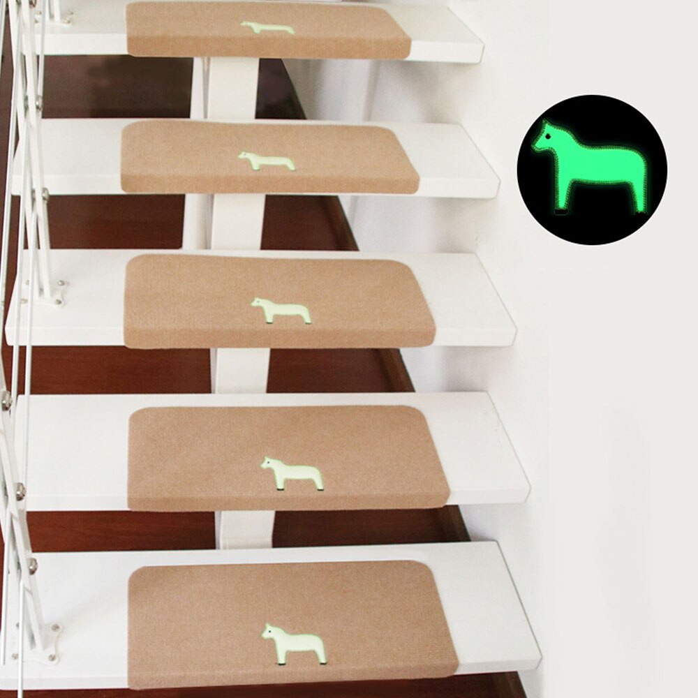 1pc pvc trapper sklisikker matte myk trapp teppe natt lysende trinn trapp teppe beskyttelse deksel pad teppe boliginnredning 70*22cm: E8