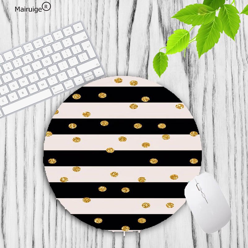 XGZ Top Modern Faux Gold Glitter Marble Mousepads Gamer Gaming Mouse Pads Round Mousepad Small Rubber 20X20CM Mouse Mat: 20X20CM2