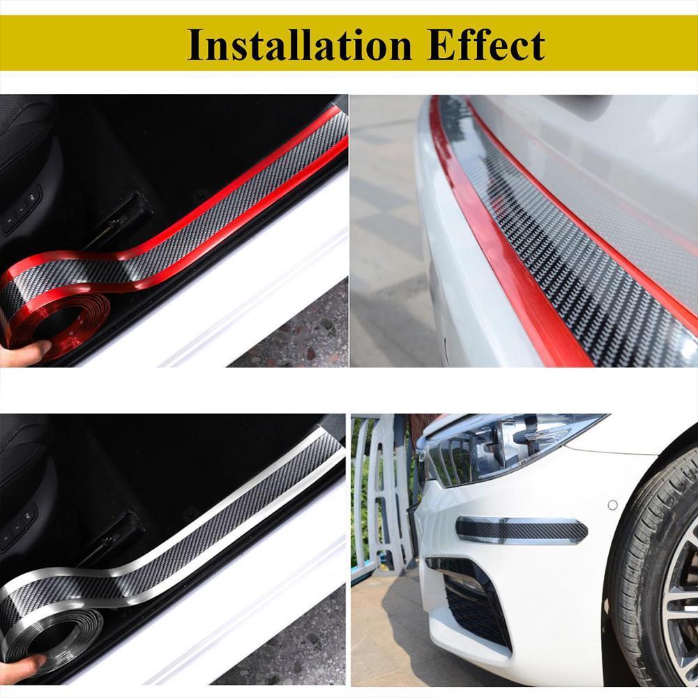 Auto Bumper Strip Auto Sticker Koolstofvezel Film Hoge Wrap Auto Protector Accessoires Sill Film Deur Styling Glossy Anti-coll J0J9