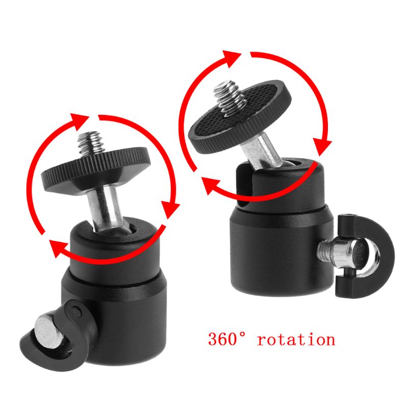 1/4" Shoe Mini Ball Head Flash Bracket Holder Mount Screw Metal 360 Degrees For Camera Tripod