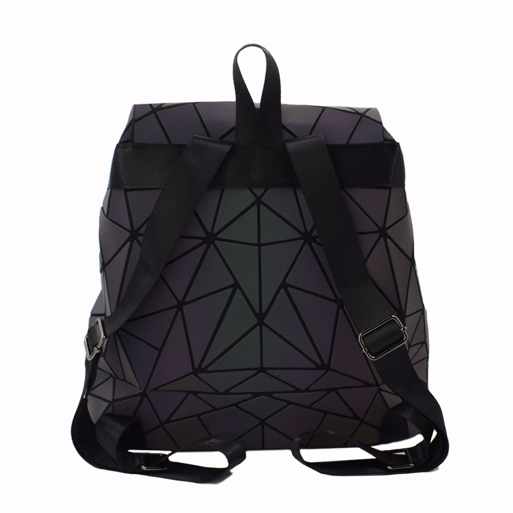 Mochilas luminosas de para mujer, bolso de hombro femenino, mochila de diario para niña, bolso plegable escolar geométrico, bolsos escolares de viaje con holograma