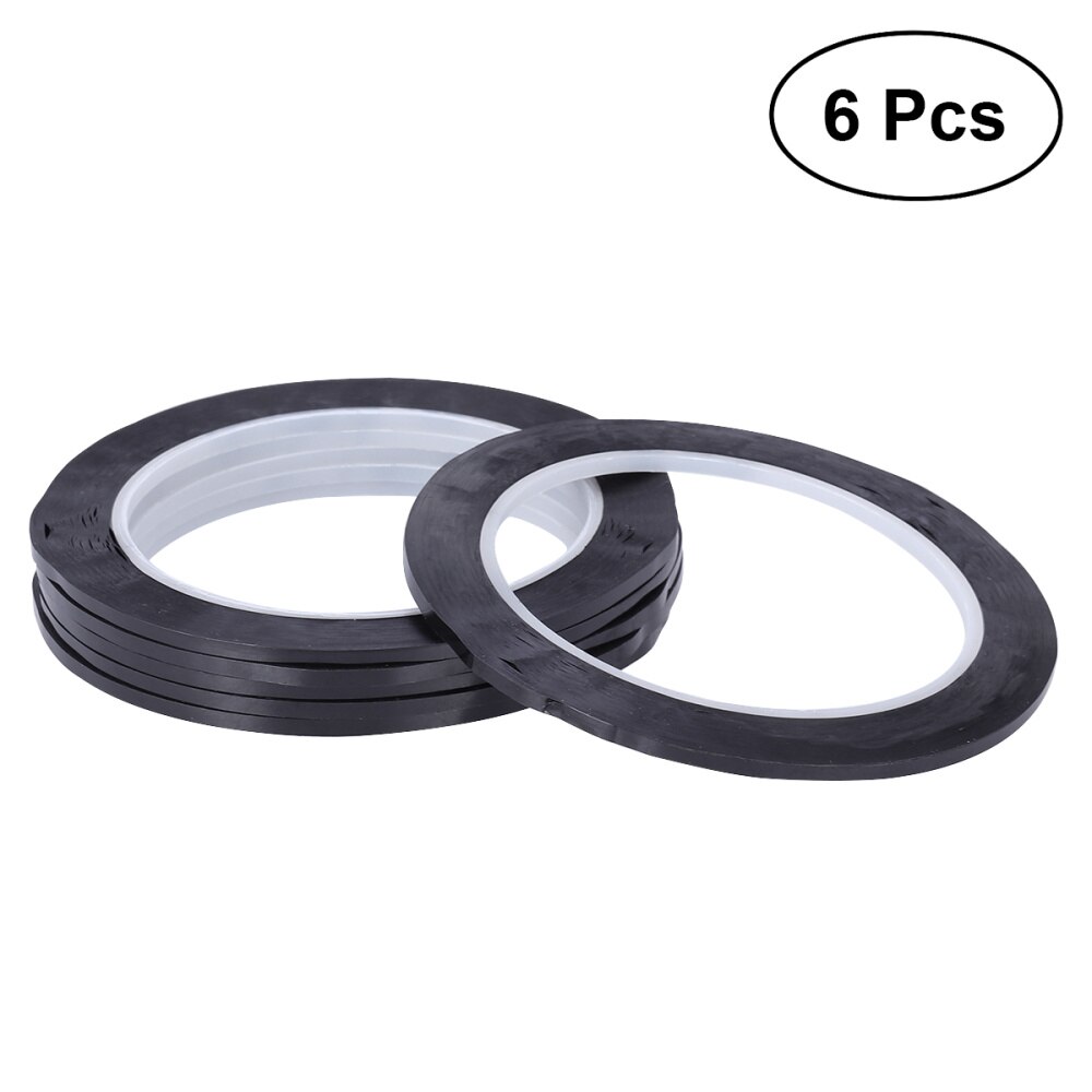 6 Pieces 3mm Width Whiteboard Gridding Tape Grid Marking Tapes Self Adhesive Chart Tapes Artist Tape (Black)