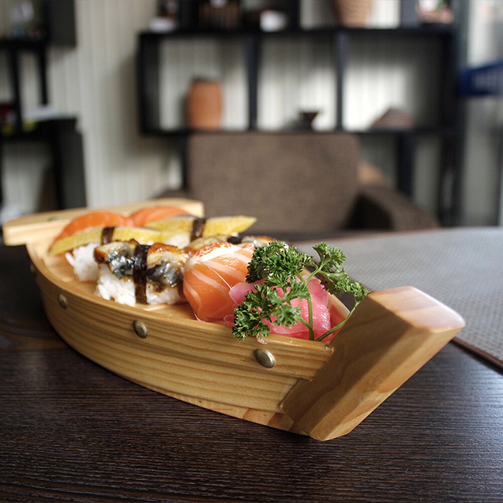 Plateau en forme de bateau en bois | En pin, plateau pour Sushi, Sashimi vaisselle de Cuisine, ornement de décoration pour Restaurant
