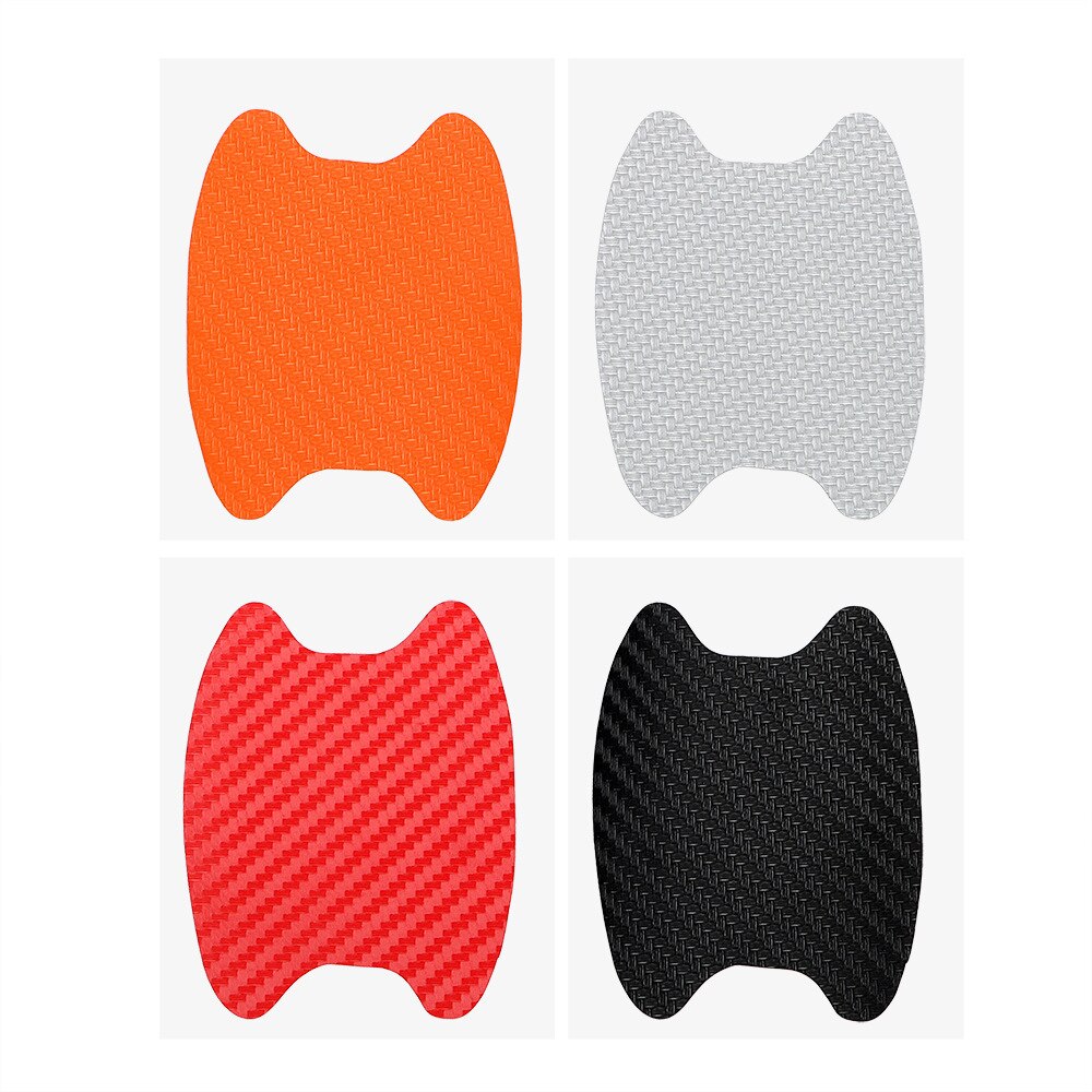 4Pcs/Set Carbon Fiber Car Door Sticker Scratches Resistant Cover Auto Handle Protection Film Exterior Styling Car Accessories