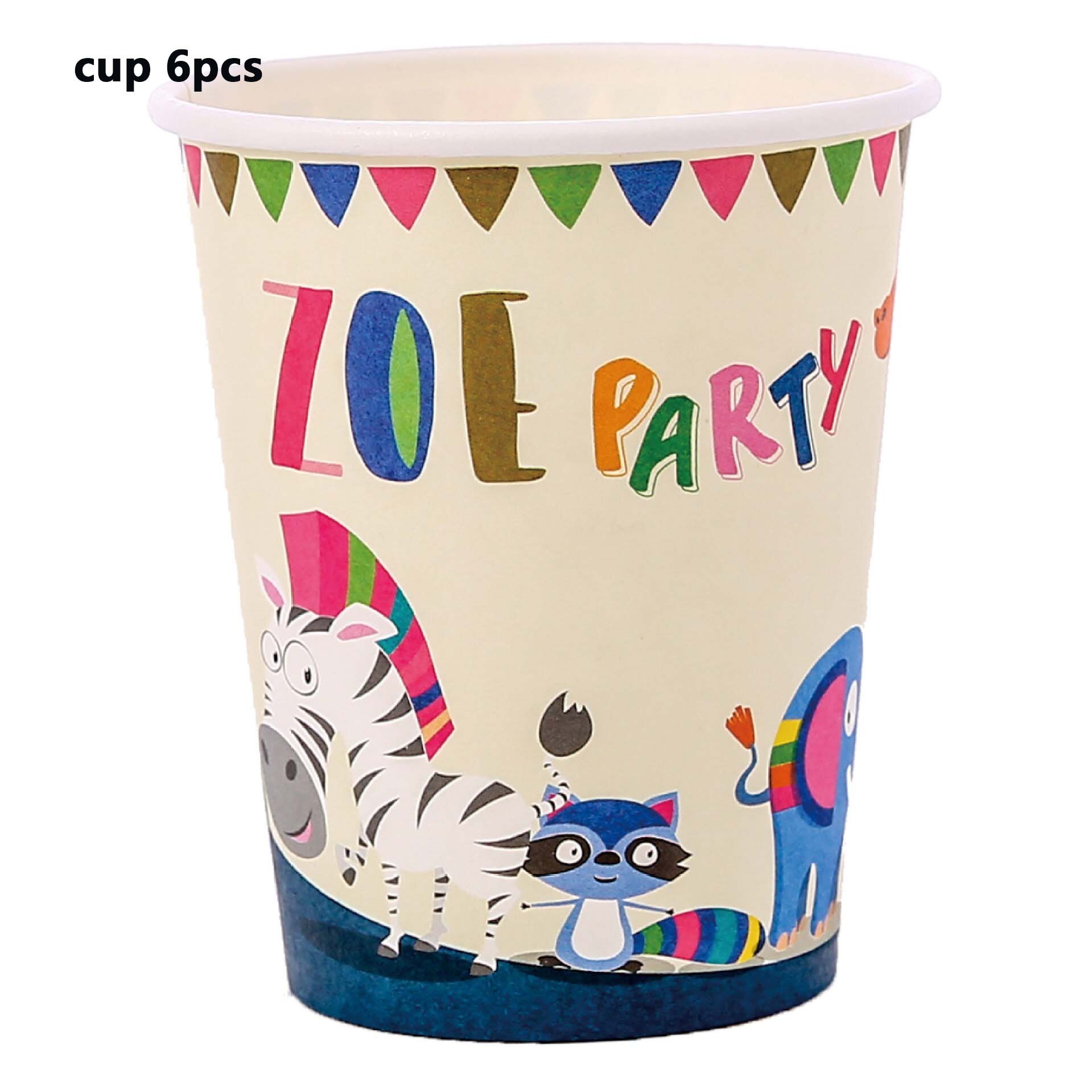 Cute Pasture Cow Theme Party Paper Plate Cup Flag Napkin Balloon Thankgiving Birthday Wedding Party Decor Supplies: Cartoon cup 6pcs