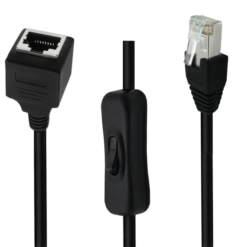 Przedłużacz sieci złącze męskie robić żeńskiego RJ45 Kot6e Ethernet z włącznikiem/wyłącznikiem robić kabel Ethernet Kot6/Kot5e/Kot5