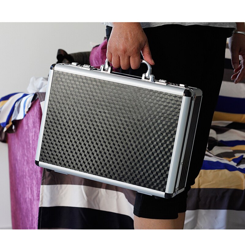 Toolbox Aluminum Tool Case Suitcase Password Box Impact Resistant Safety Case File Box Camera Equipment Case with Pre-cut Foam