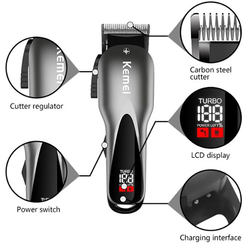 Powerful two speed hair clipper hair trimmer men electric hair cutter all metal blade haircut machine 100-240v