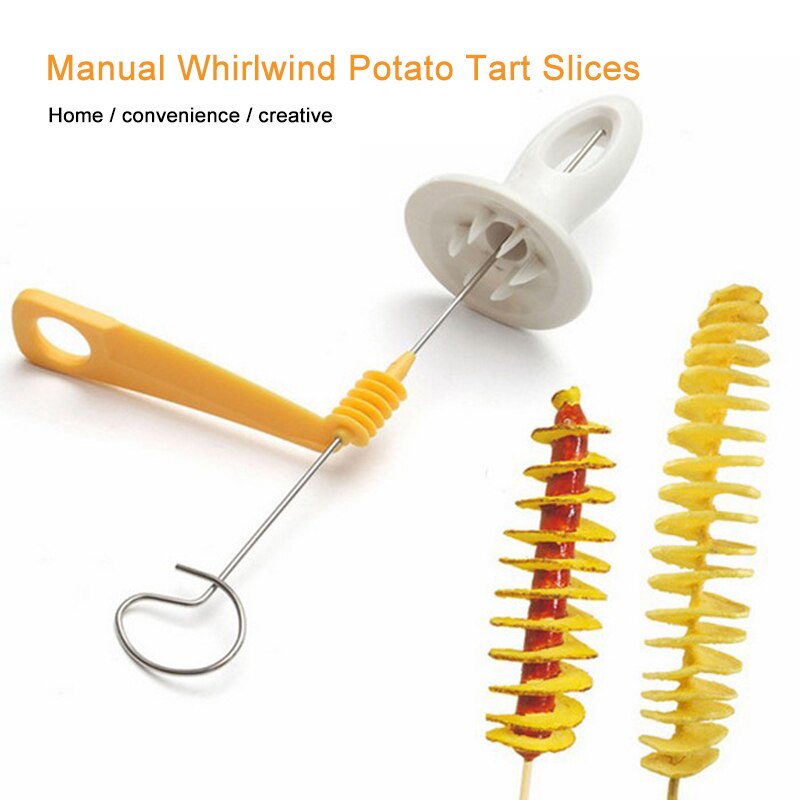 4 Spits Tornado Potato Spiral Cutter Slicer Potato Shredder Fried Potatoes Tower Chips Making Twist Shredder Kitchen Accessories