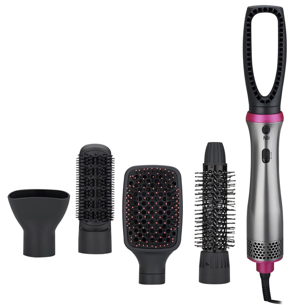 5 in 1 Air Brush Multifunction Curler Straight Electric Hair Brush Comb: US plug