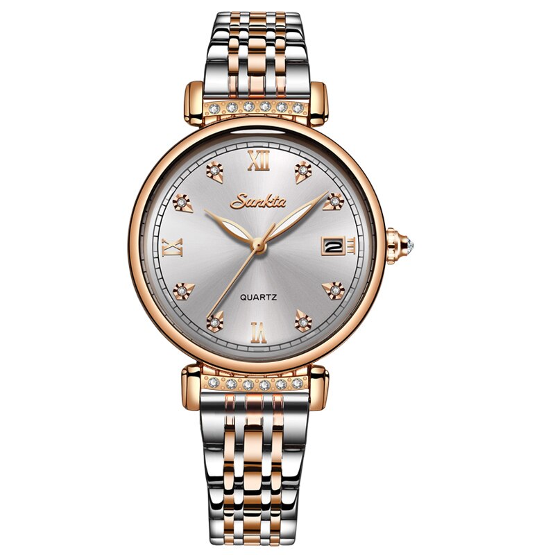 Sunkta Vrouw Horloges Rose Goud Top Luxe Horloge Vrouwen Quartz Waterdichte Vrouwen Horloge Dames Meisjes Horloge Klok