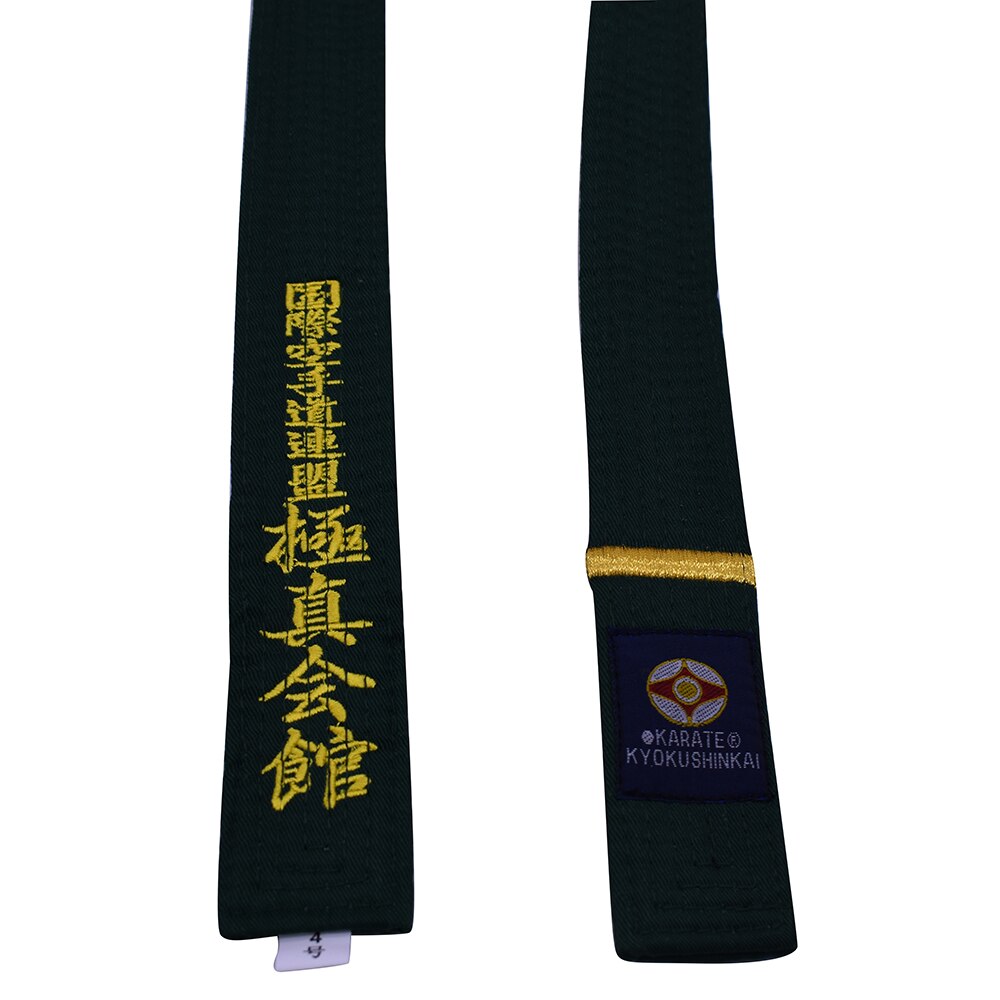 Sinobudo Professionele Kyokushin Kai Karate Riemen Kyokushin Iko Borduren Riemen Comfortabele Karate Riem: Green one stripe / No.6(300cm)