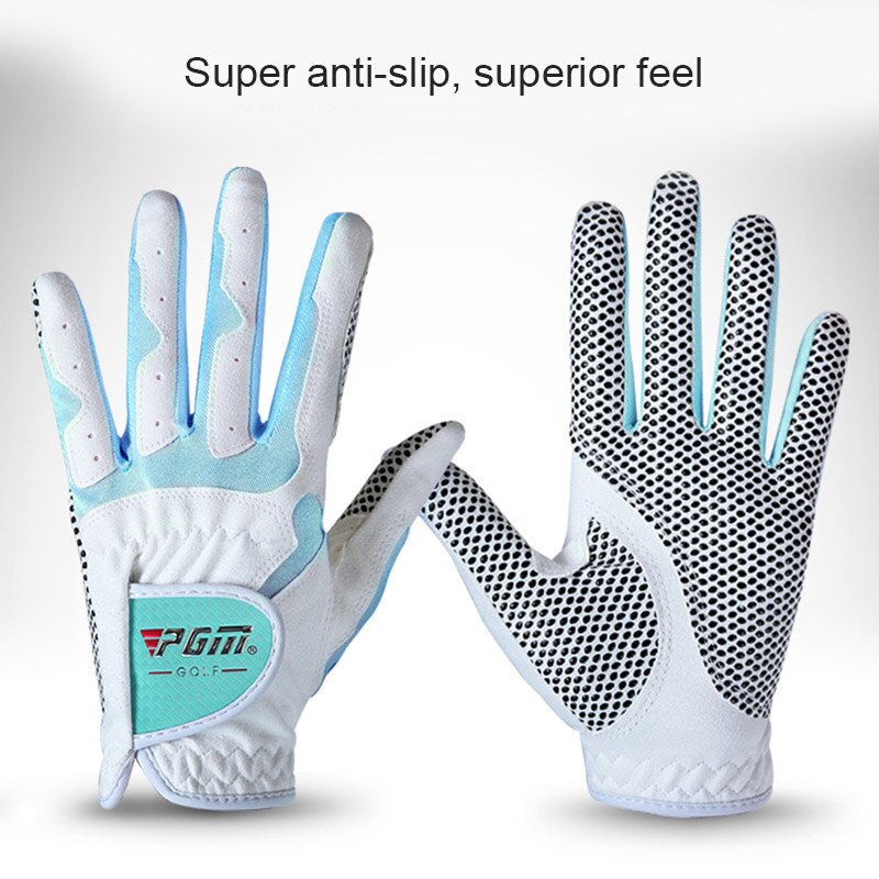 1 pièces femmes gants de Golf main gauche et main droite gants de sport tissu de Golf respirant paumes protecteurs EDF88: white and blue / XL