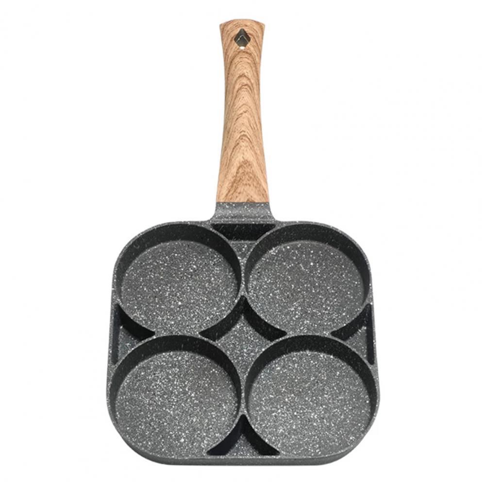 4 Cup Ei Pan Pot Handig Snelle Verwarming 4 Cup Anti-Brandwonden Crepes Pan Voor Frituren Eieren Hamburgers keuken Koken Gereedschap