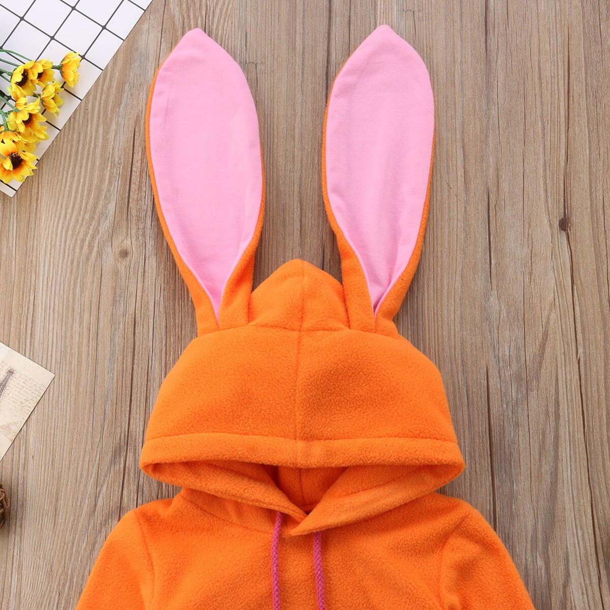 Citgeett Winter Herbst Baby Mädchen Jungen zur Seite fahren Hoodie Orange Nette Mantel oben Kaninchen Niedlichen Kleinkind Kleidung 0-24M