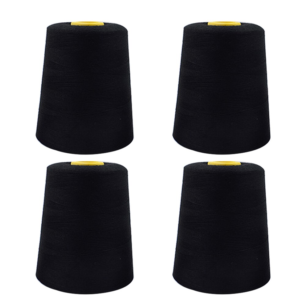 8000 Yards Sewing Threads Polyester Embroidery Sewing Threads Cones For Sewing Machine/Hand Patchwork Crafts Sewing Accessories: black 4pcs