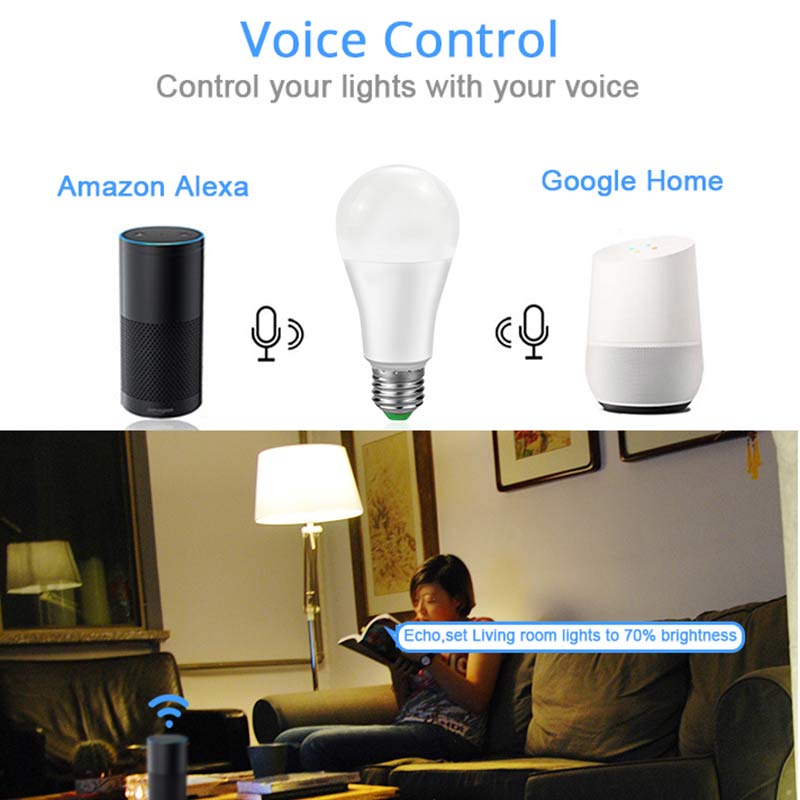 Smart life lighting pære wifi smart home led lys dimmes fjernkontroll stemmestyring kompatibel