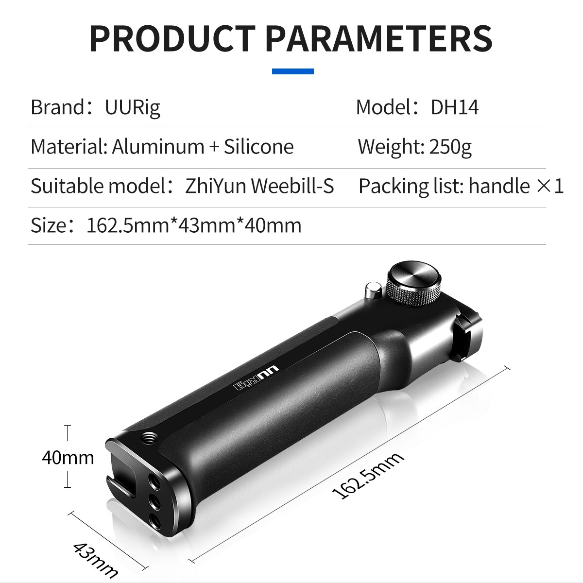 Uurig triaxial stabilisator special multifunktionsgränssnitt förlängning handtag stabilisatorer stativ för kamera videotillbehör