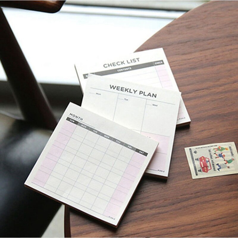 60 ark desktop plan bog notesblok sticky note afrivbare noter bog tidsplan note papir
