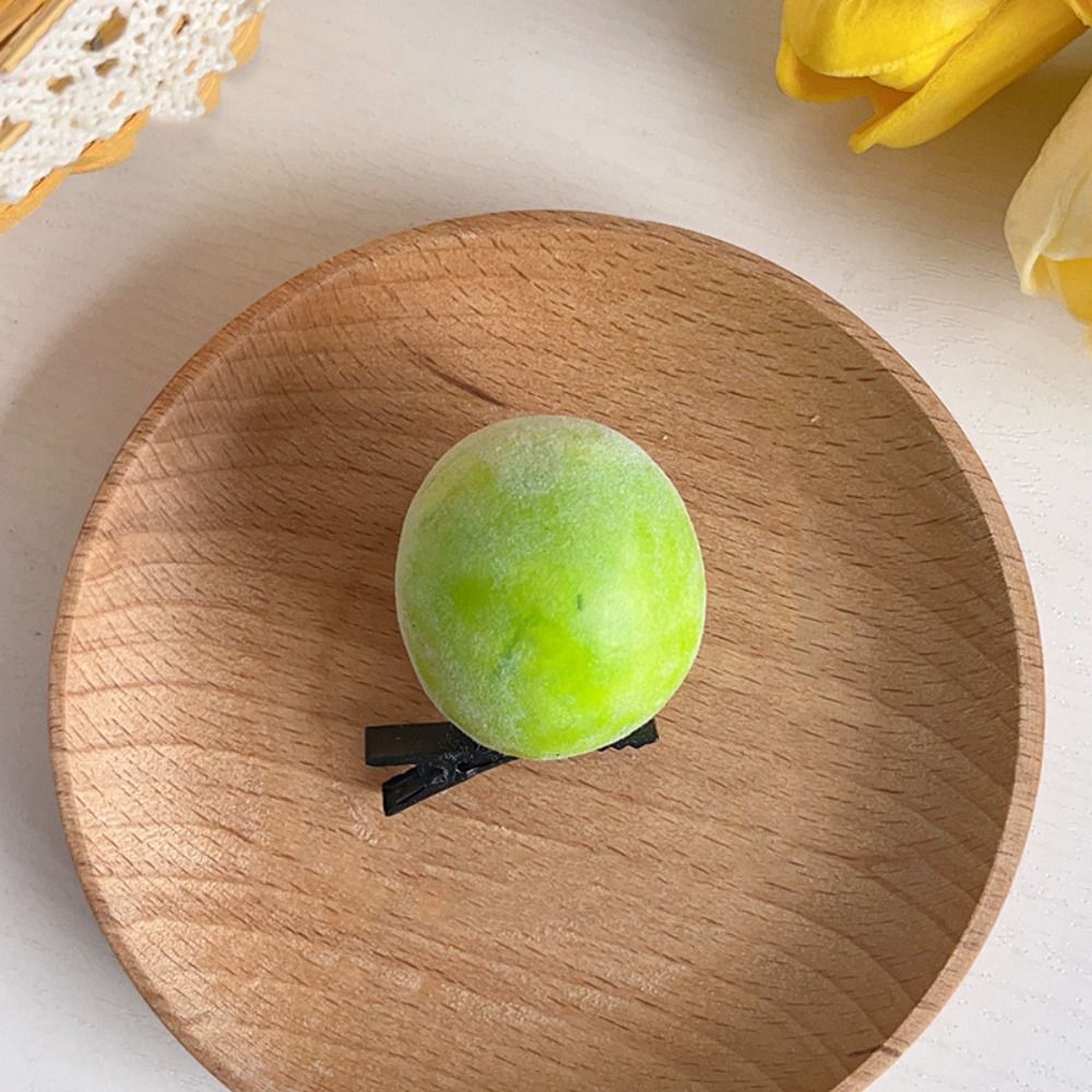 Horquilla de fruta de simulación de cereza dulce, comida falsa de limón, pinza para el pelo bonita, accesorios para el cabello de dibujos animados para mujer, diario: Negro