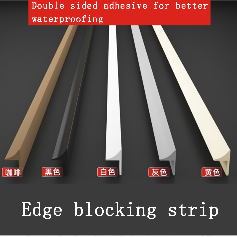 Waterproof Sealing Strip For Washbasin Gap Filling Strip silicone Kitchen Edge Wrapping Countertop Sealing Strip