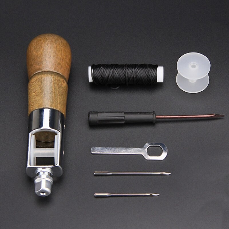 Leathercraft Sewing Stitching Awl Tool Kit DIY Craft Leather Canvas Bag Belt Repair Lockstitch Set