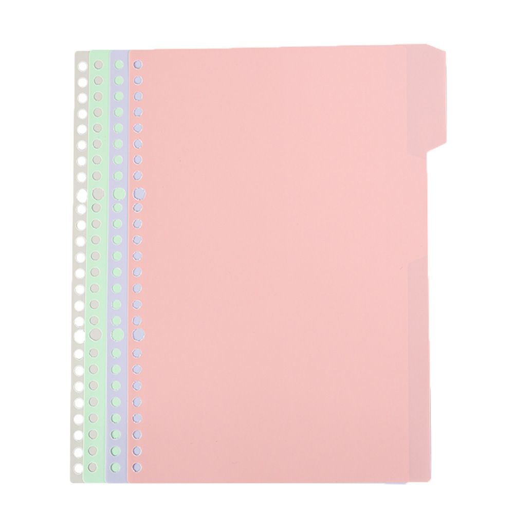 4Pcs/set Plastic Binder Index Dividers Index Page for Loose-leaf Notebook Scrapbook Stationery Bookmark School Office Supplies: A4-30-holes-style 1