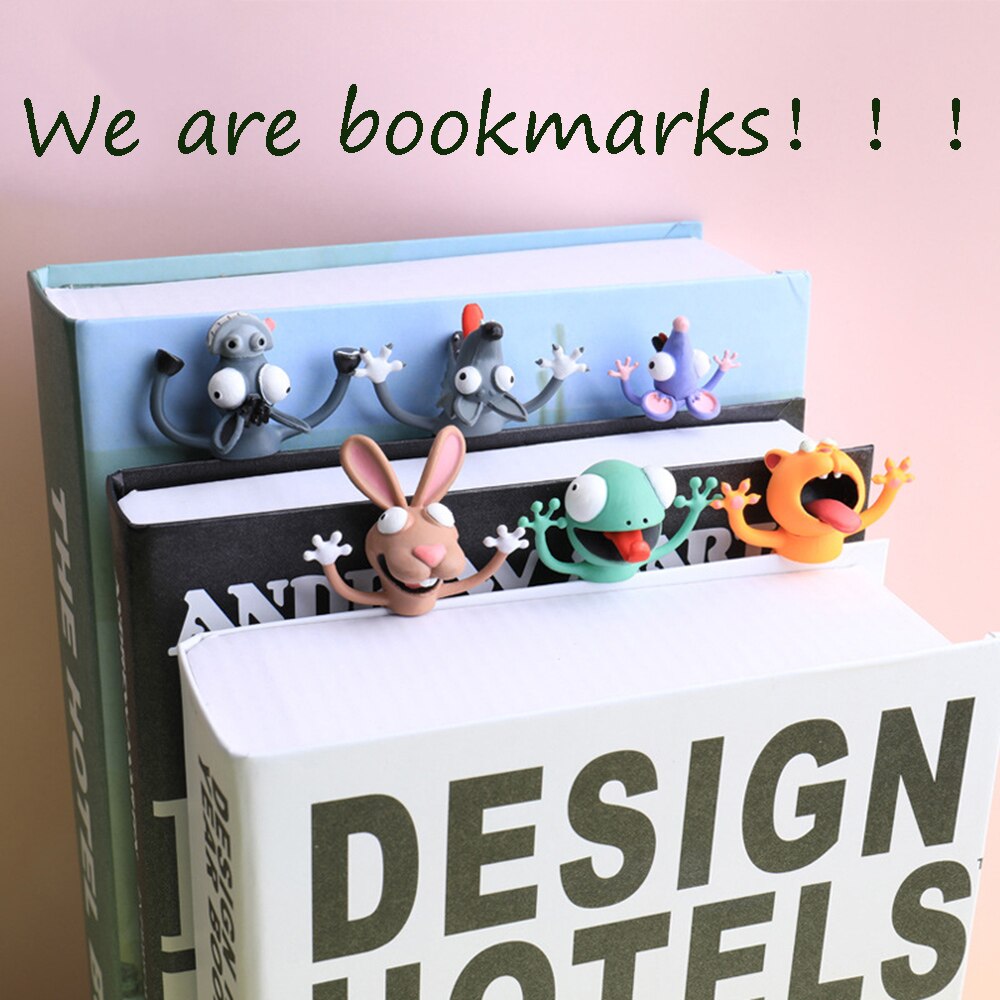 3D Cartoon Animal Bookmarks Wacky Bookmark Cute Funny Bookmarks Cartoon Eye-catching Bookmark Stationery Birthday Party Favors