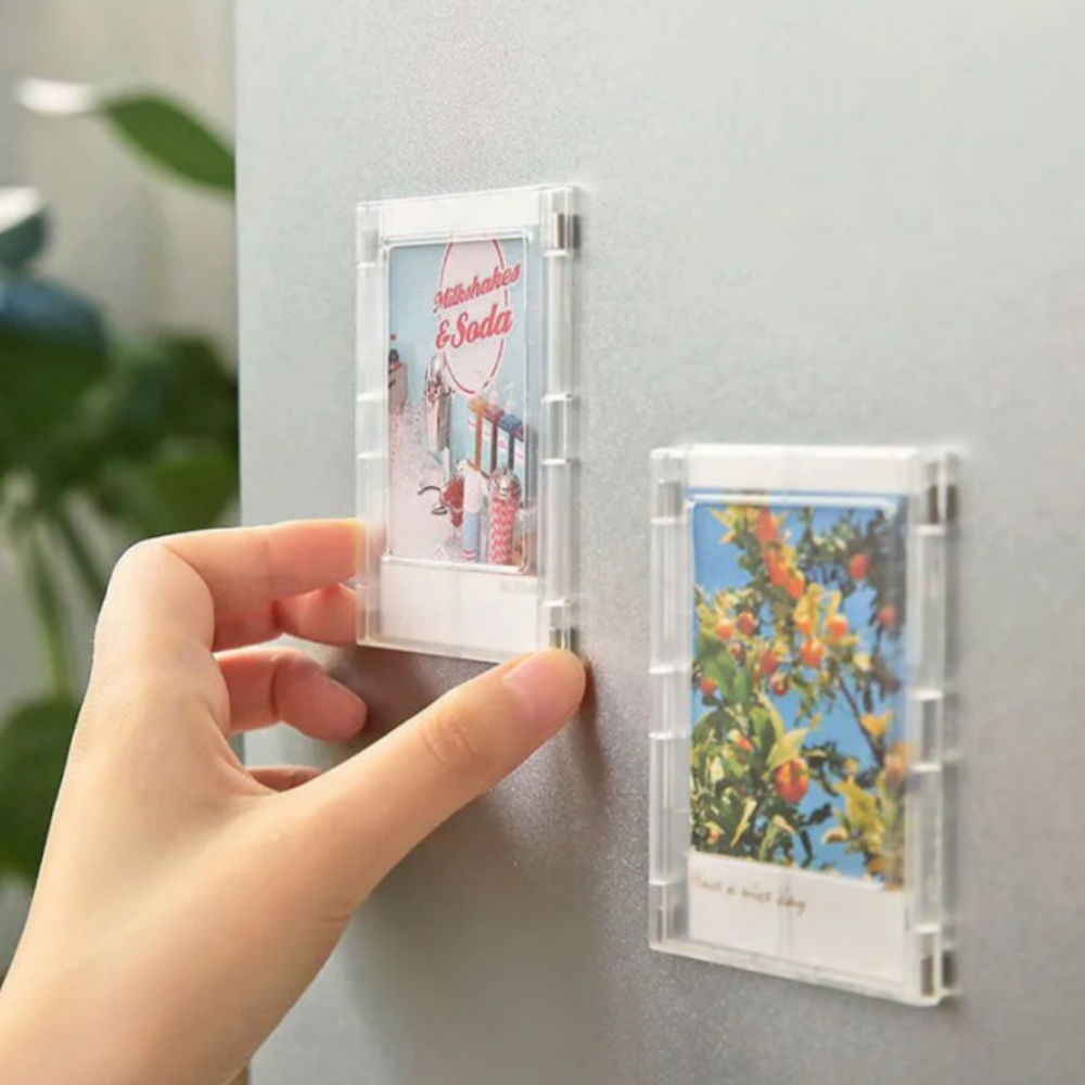 3-Zoll-Fotorahmen mit Magnet-Designrahmen für Polaroid Foto Mini-Acryl-Magnet-Bilderrahmen, transparenter Acryl-Displayständer