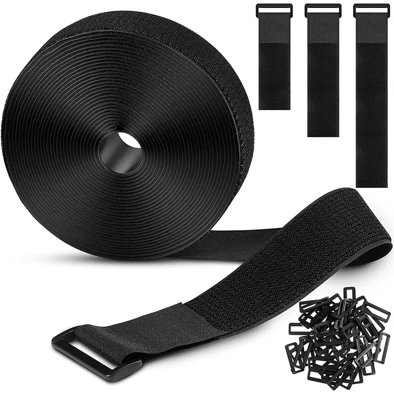 10/5M Reusable Nylon Fastening Cable Ties Hook Loop Adjustable Self-Adhesive Securing Strap Fastener Tape Cable Cord Management