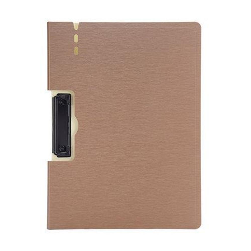 A4 plast clipboard bærbar arkivmappe clipboard med krog tegning skriveblok clip board kontorartikler elevpapir: Brun