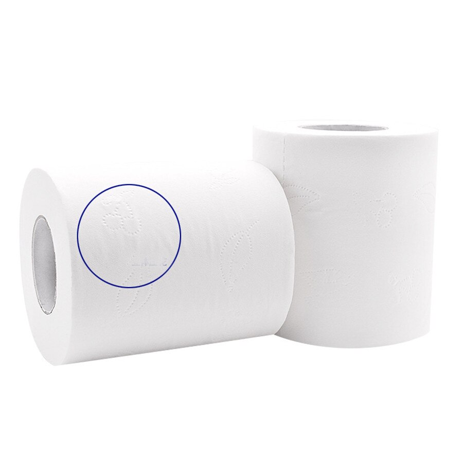 Rollo de papel blanco de repuesto para papel higiénico, servilletas de mesa de 4 capas para prevenir la gripe, 10 rollos,