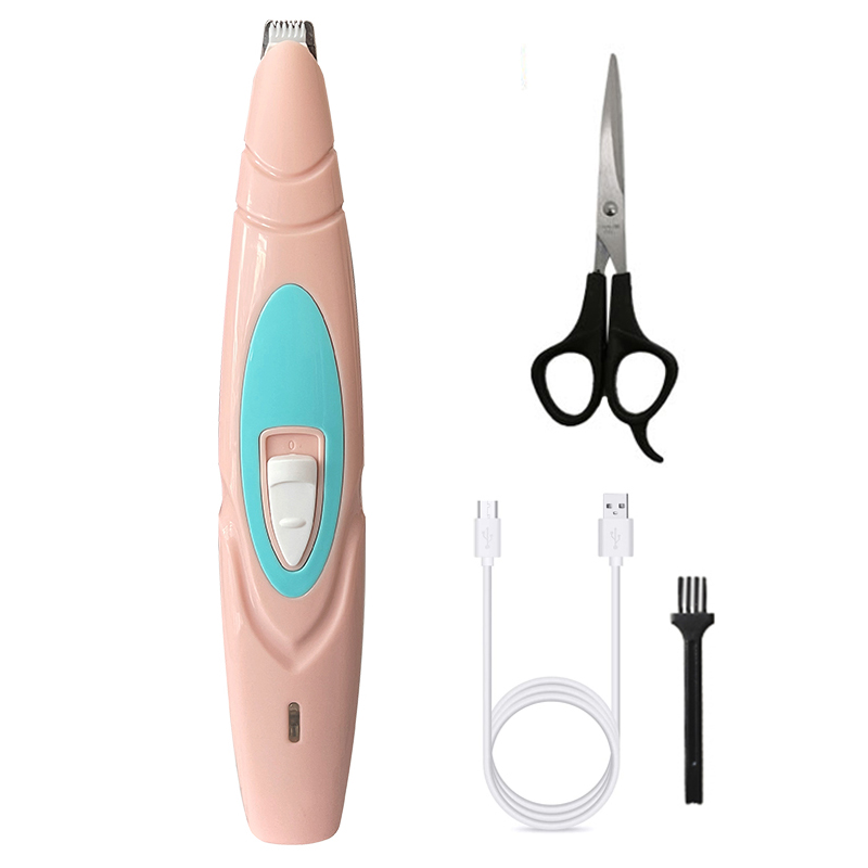 Elektrische Hond Clippers Professionele Huisdier Voet Tondeuse Hond Grooming Kapper Hond Shear Butt Oor Ogen Haar Cutter Pedicure: pink set 1