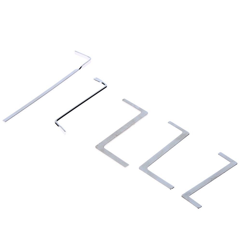5pcs/set Locksmith Lock Pick Set Stainless Steel Double Row Tension Removal Hooks Lock Picks Tools Lockpick