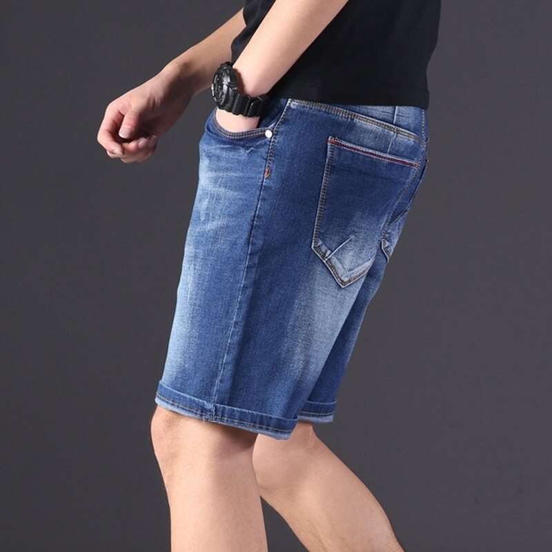 Ekstra stor denim overdimensjonert herre elastisk midje knelengde sommer løse shorts herre pluss størrelse 9xl 8xl 7xl 6xl