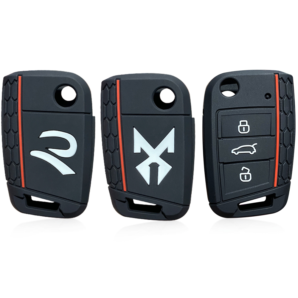 3 Knop Siliconen Key Case Houder Voor Vw Polo Golf 7 Voor Seat Leon 5f Ibiza Rapid Octavia Karoq Voor skoda Rapid Fabia Ibiza Leon